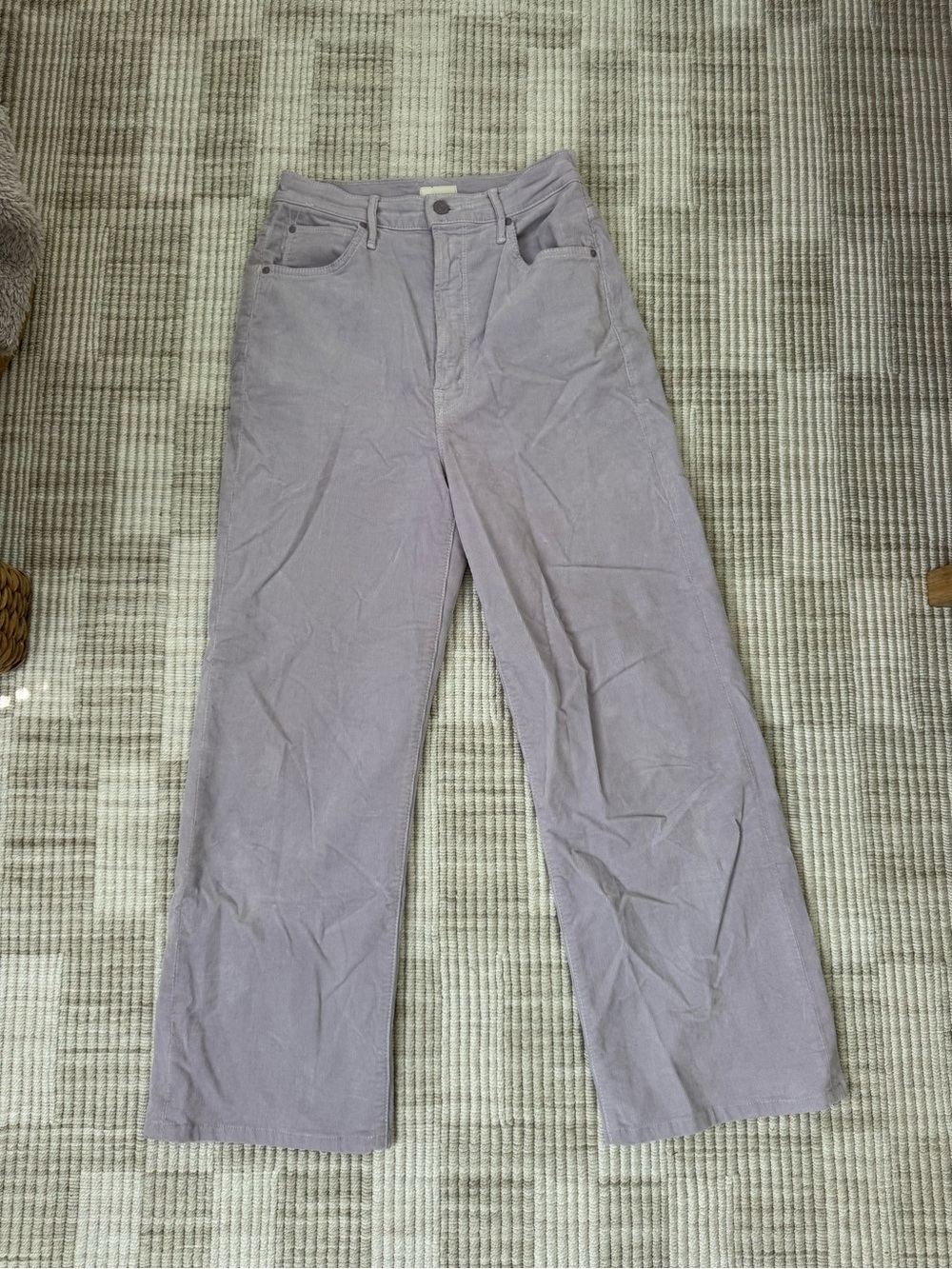 MOTHER Pale Lavender Corduroy Trousers